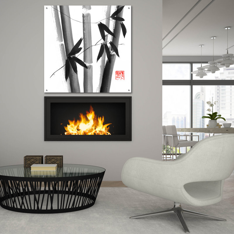 «Bamboo Carre 01» par Pechane, art mural en verre acrylique, H 36 po x l 36 po x P 0,2 po