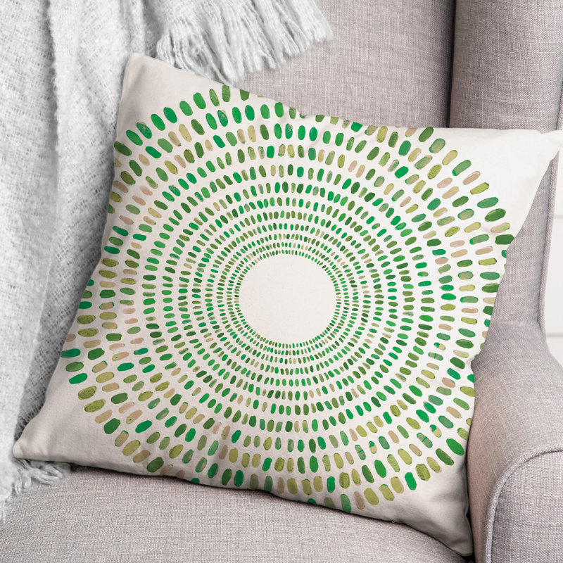 Geometric Outdoor Throw Pillow, Green, Geometric 1