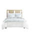 Housse de couette et taie d'oreiller King 100 % coton - Broderie foncée, fermeture à boutons, 4 attaches intérieures, thème océanique, 200 fils au pouce carré, 2 mini taies d'oreiller.