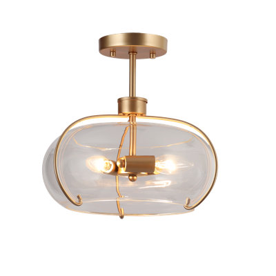 1-Light 12’’ W Glam Flush Mount