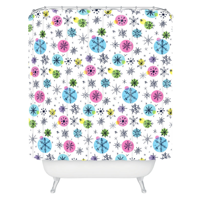 Rideau de douche simple flocon de neige doodles Sam Osborne