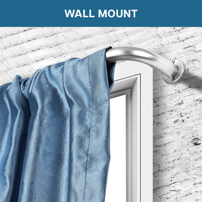 Westmont Extendable Adjustable Single Blackout Curtain Pole/ Rod with Finials, Hooks, Rings, 120-210 cm , Chrome