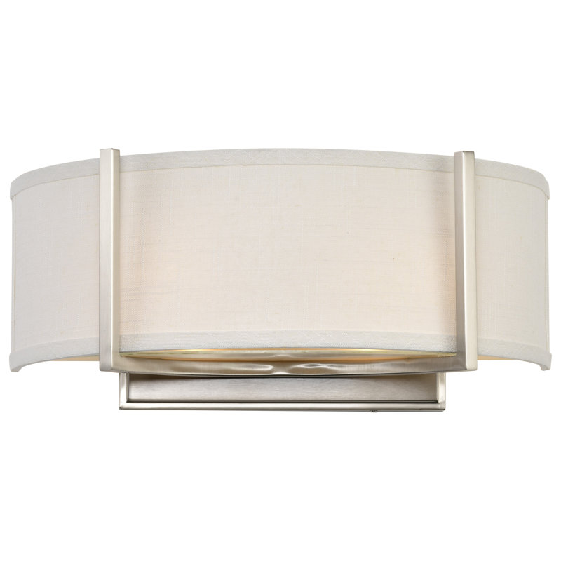 Addyson Steel Half Moon, Brushed Nickel / Slate Gray Fabric