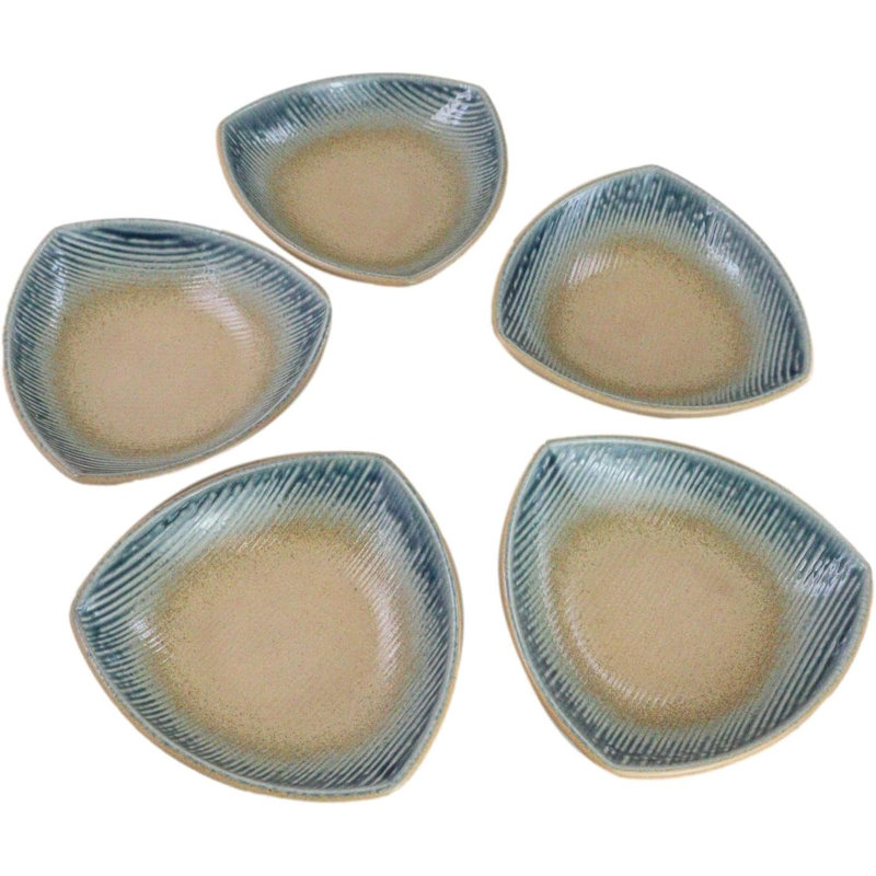 Ensemble de 5 assiettes de service à salade apéritif triangulaire River Ao Nagashi