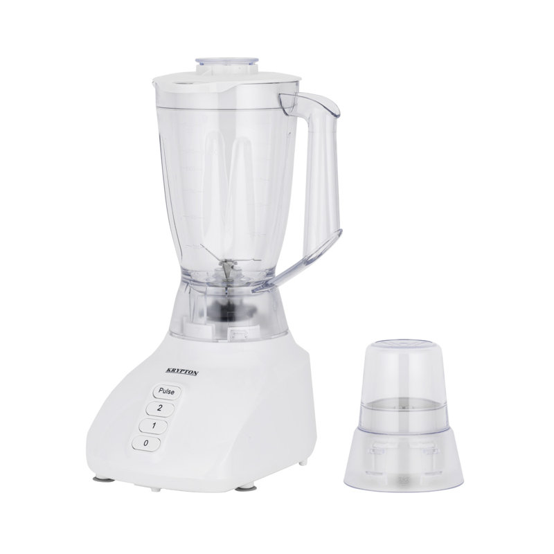 Krypton 2 in 1 Food Jug Blender | 1.6L Electric Blender Smoothie Maker Jar & 50g Mini Coffee Spice Mill | Stainless-Steel Blades with 2 Speed & Pulse Option | Overheat Protection | 650W