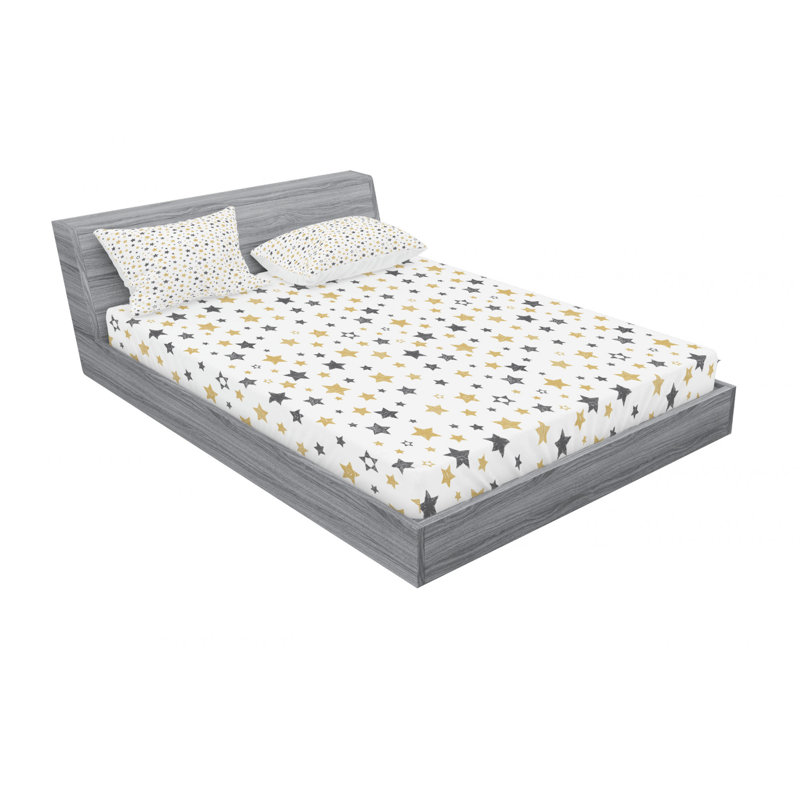 Microfiber Floral Sheet Set, Full/Double Sheet Set with Fitted Sheet, Old Fashi Geometric