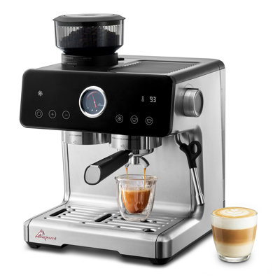 Auto Distribute Tamp, Smart Dosing, Espresso Machine, Grinder 35 Setting, 15-bar Italian Pump, Temp Control, Cold Brew, Steam Wand Stainless Steel