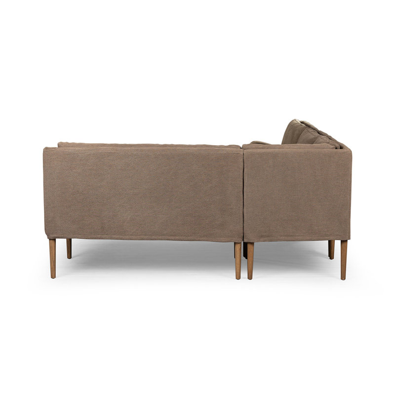 Aurelia Modular 3-Piece Slipcover Sectional, Broadway Coffee Linen, Right Hand Facing, 34.5" H x 99" W x 76" D