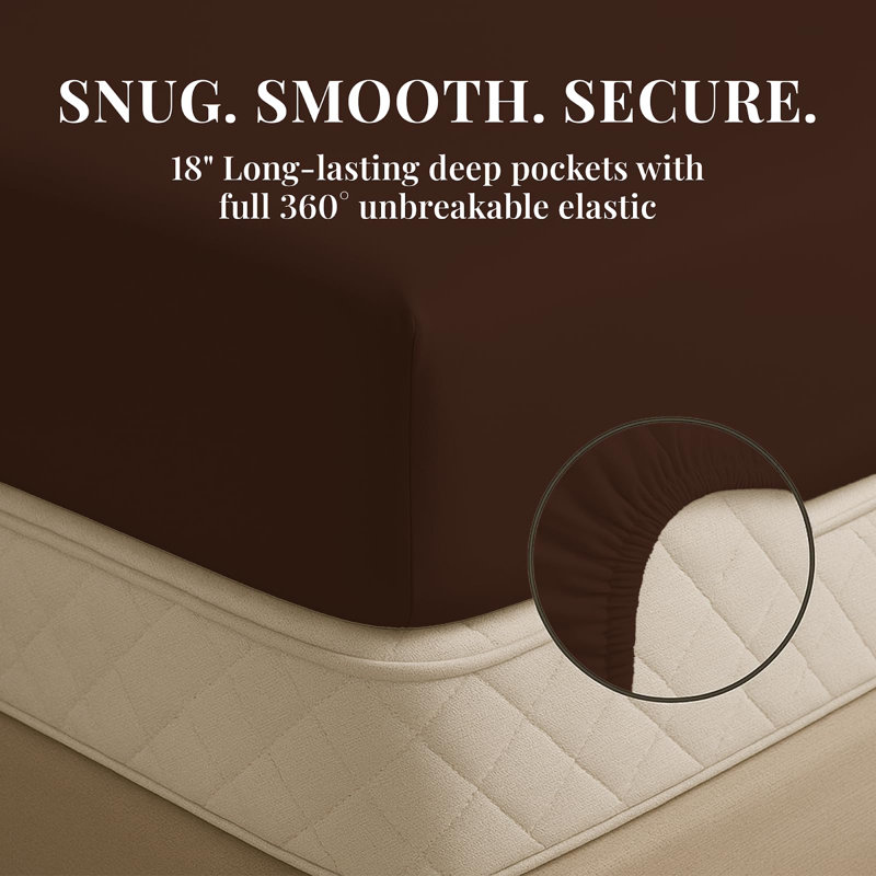 Premium Rayon From Bamboo Blend Sheet Set With Deep Pockets, Cooling and Breathable, Twin Sheet Set with 2 Pillowcases