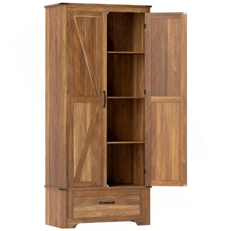 Armoire de cuisine, armoire avec tablettes réglables