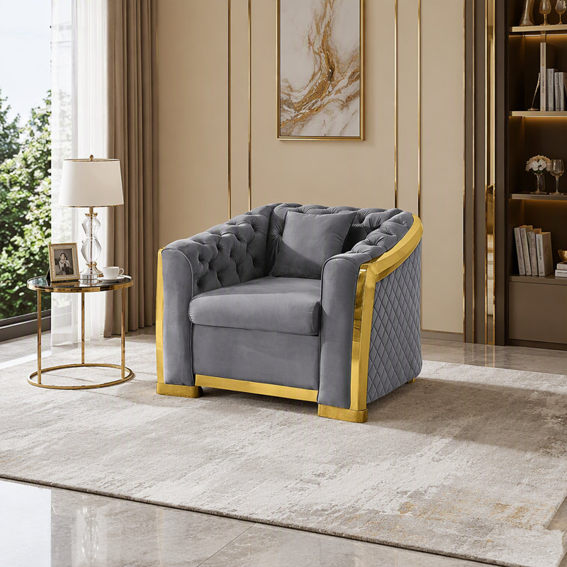 Canapé simple Chesterfield avec coussin