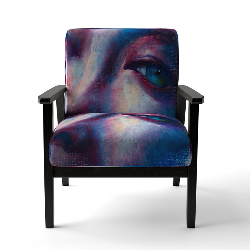 Fauteuil Jerimy, Mélange de polyester bleu / mauve