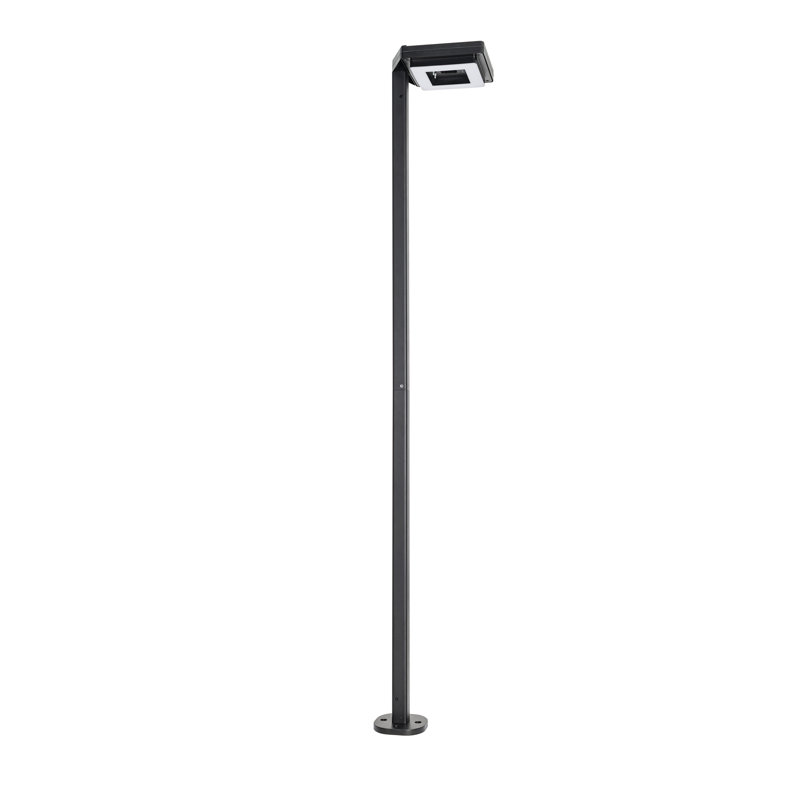  Square Black Aluminum Modern Solar Post Light with 3-Colours (Full)
