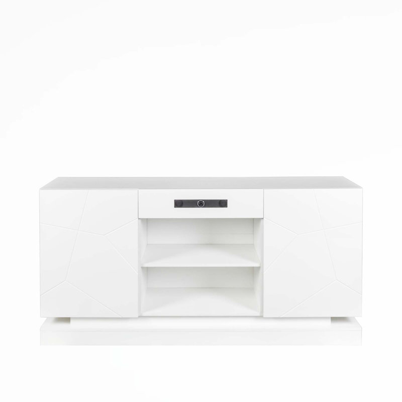Crédence de rangement l 74,8 po Berdia, Blanc