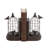 Bird Decorative Black Bookends with Cages