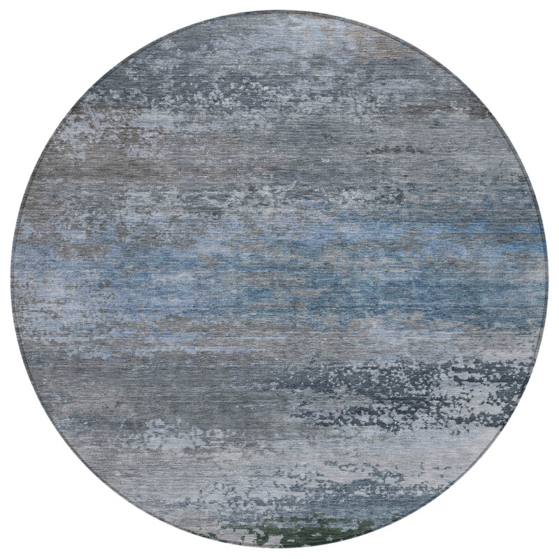 Xhevrie Abstract Indoor / Outdoor Rug, Round 8'