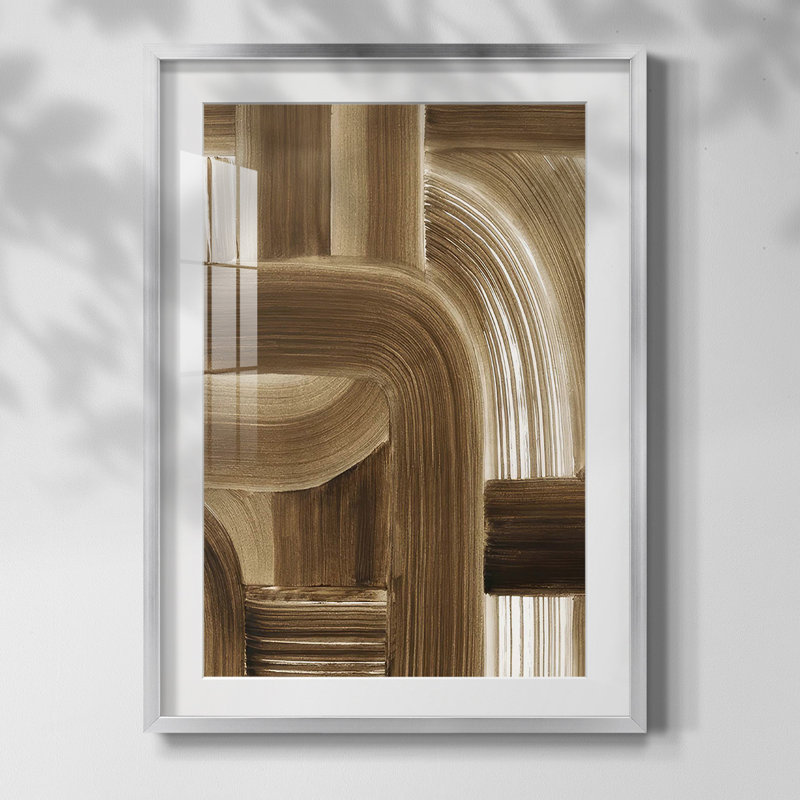 «Steel Plates I», reproduction encadrée, Papier avec cadre argenté, Blanc