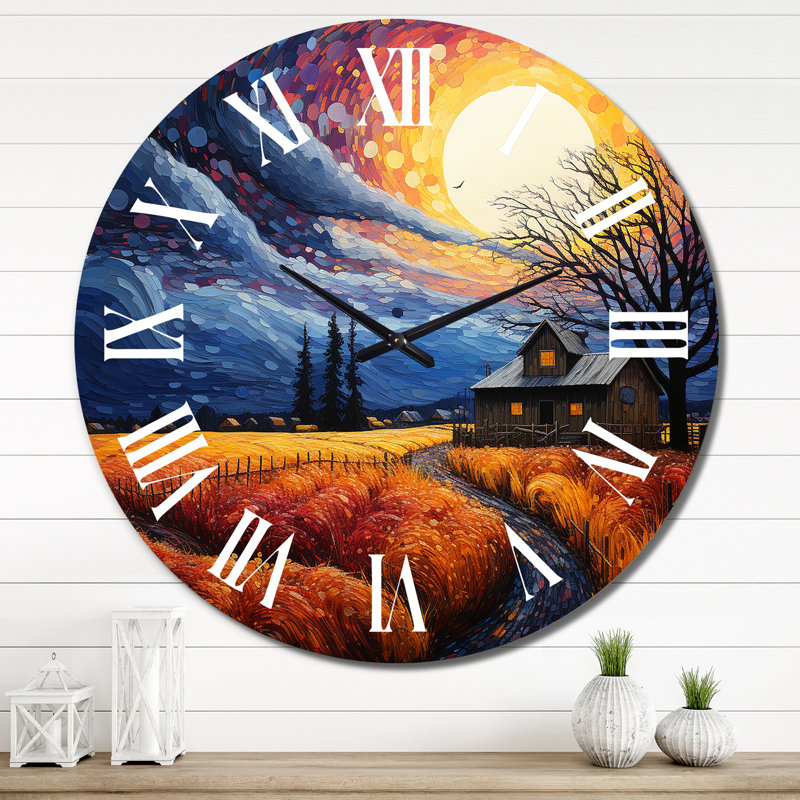 Horloge murale en métal Barn Shades Of Resilience I, Très grand