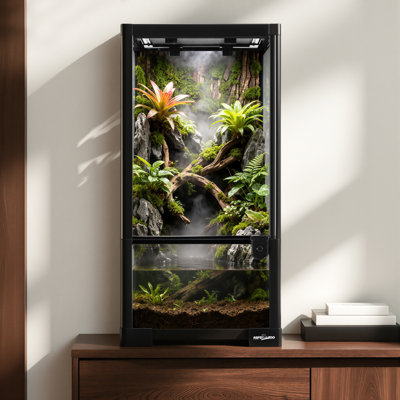 Reptizoo 15 Gallon Full Glass Reptile Terrarium 12" X 12" X 24"