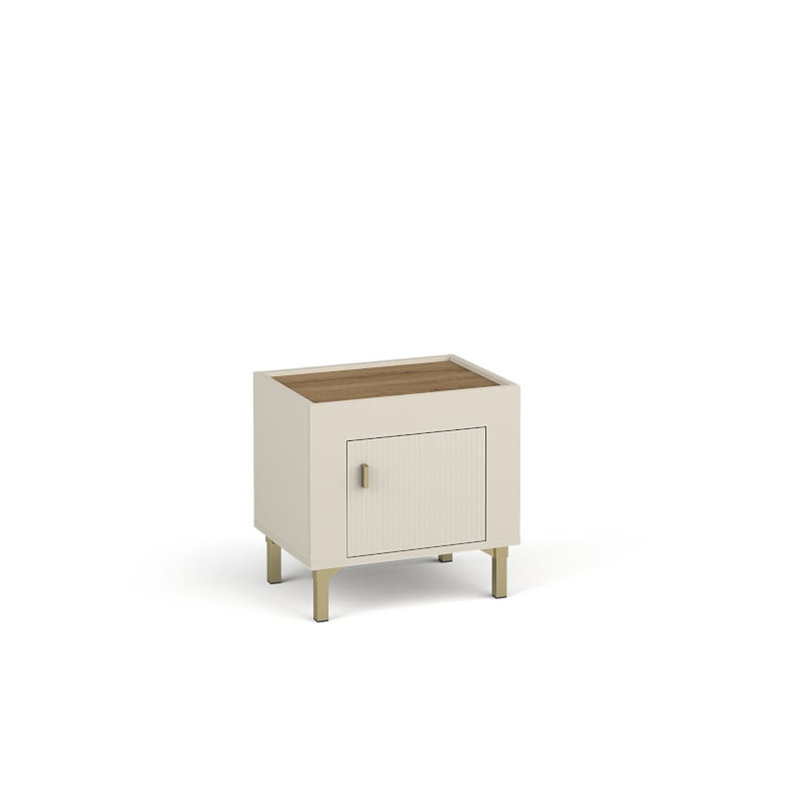 Paikea 48cm W Manufactured Wood Bedside Table, Cashmere