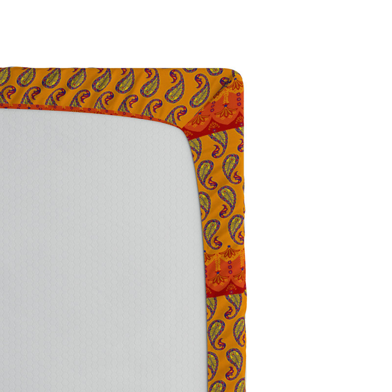 Microfiber Paisley Fitted Sheet, Queen Fitted Sheet