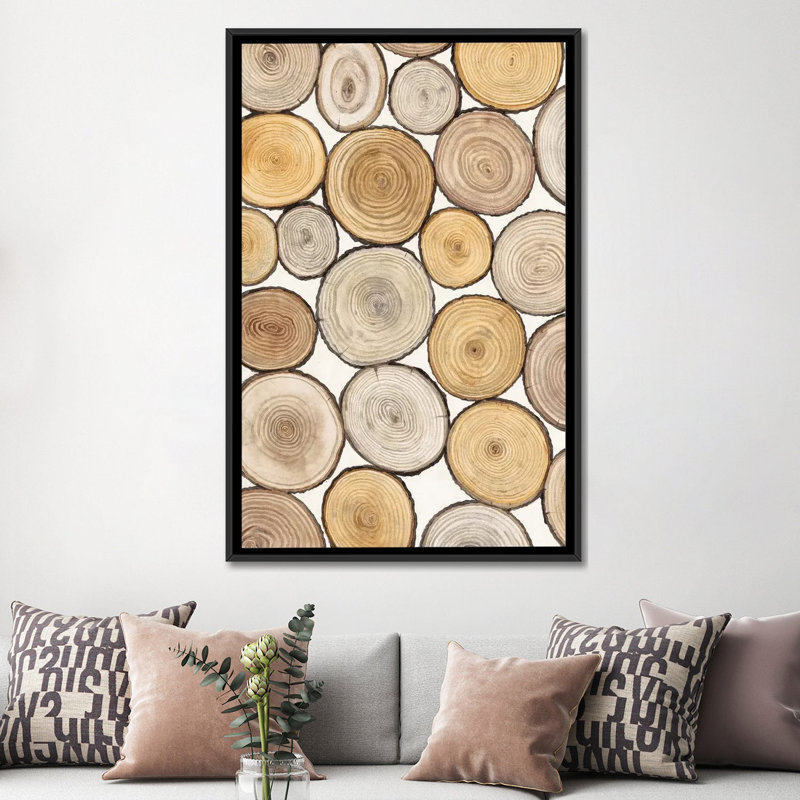 « tree ring study i », impression sur toile, H 26 po x l 18 po x P 1,5 po, Toile avec cadre noir, Pas de tapis
