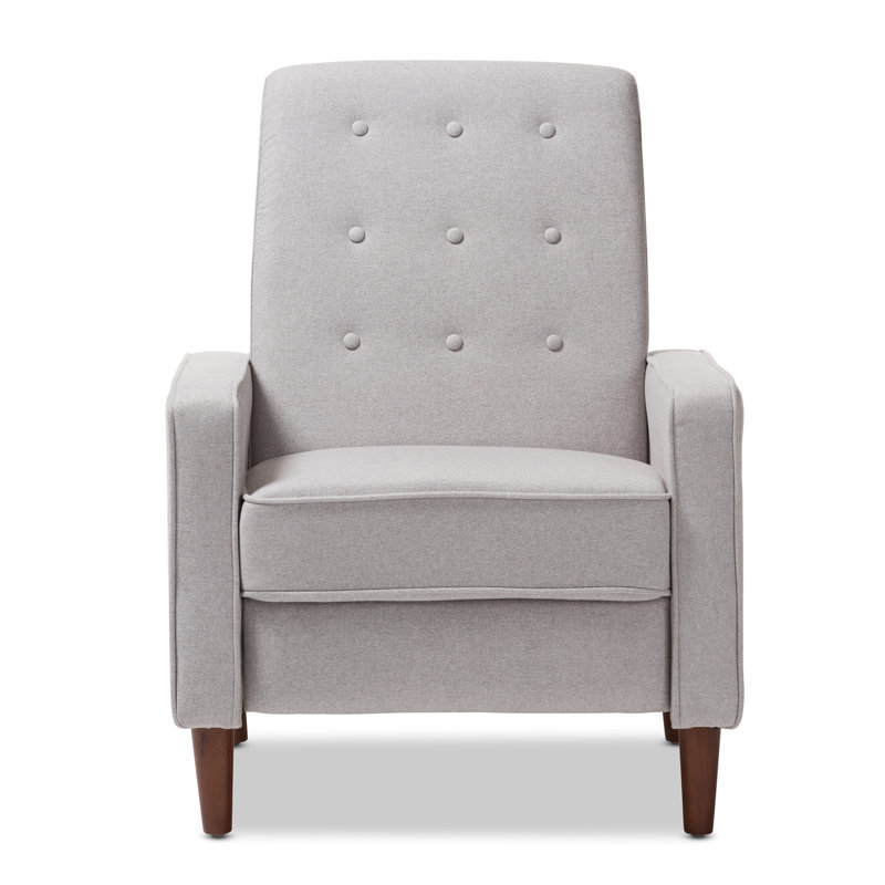 Mathias Light Gray Manual Reclining Mid-Century Arm Chair