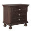 Table de chevet 26 po en bois massif classique à 2 tiroirs avec pieds à colonnes romaines, assemblage minimal requis, brun foncé-1064271460
