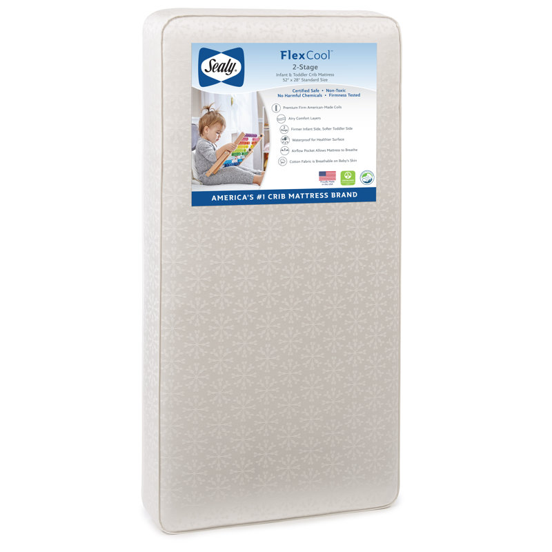 Sealy FlexCool 2-Stage Waterproof Crib and Toddler Mattress