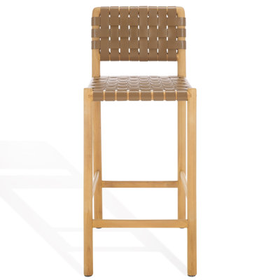 Jeremiah Woven Leather Counter Stool