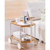 Table basse mobile avec chariot et poussette