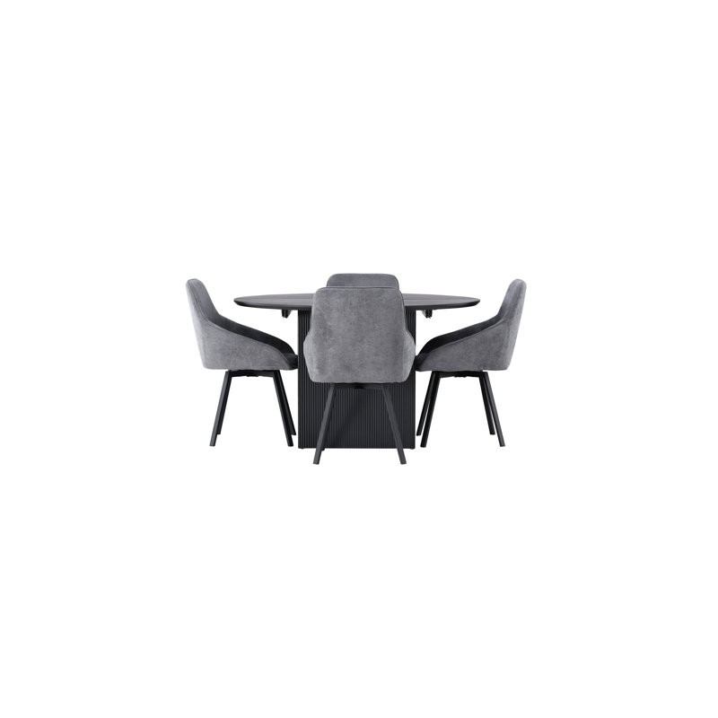 Maskell 4 - Person Dining Set, Grey, Grey