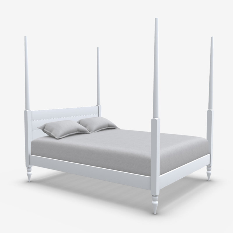Thorndale Solid Wood Bed, Single (3'), White