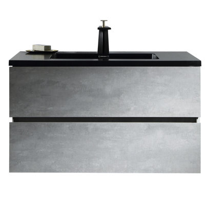 Oliwia Cement 29.5" Wall-Mounted Single Bathroom Vanity