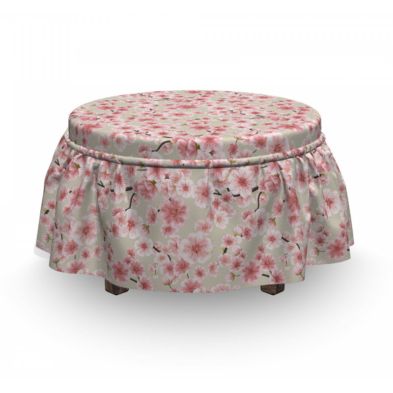 Housse pour repose-pieds sakura fleuri