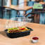  Contenant à charnière 26 oz noir à charnière 9 x 6 x 3 pouces avec couvercle transparent jetable pour emporter, restaurants, préparation de repas, traiteur, livraison (20)