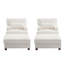 Modern Chaise Lounge Chair With Movable Ottoman And Pillow(Set Of 2)-285160707