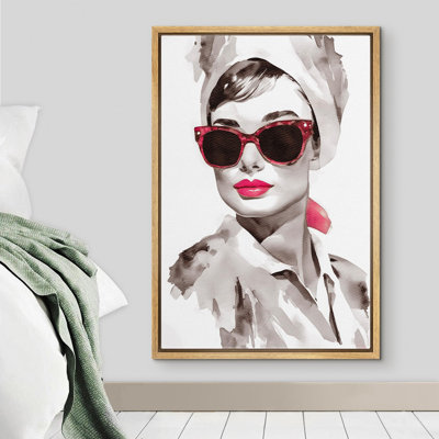 Elegant Person " Stylish Woman With Sunglasses Fashion Watercolor "