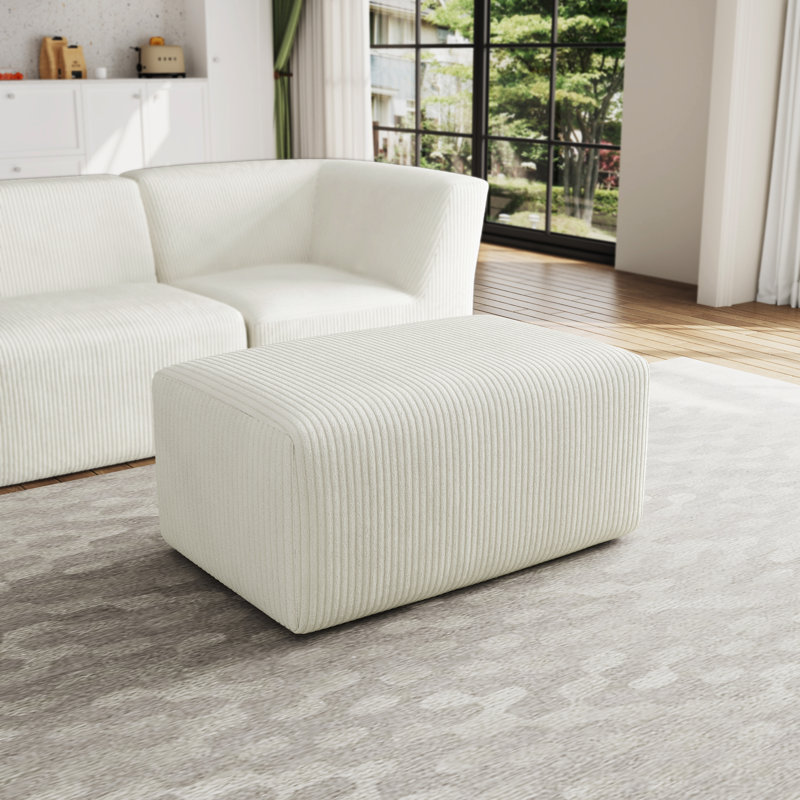 Berlare 90.9Cm Wide Rectangle Standard Ottoman, Beige