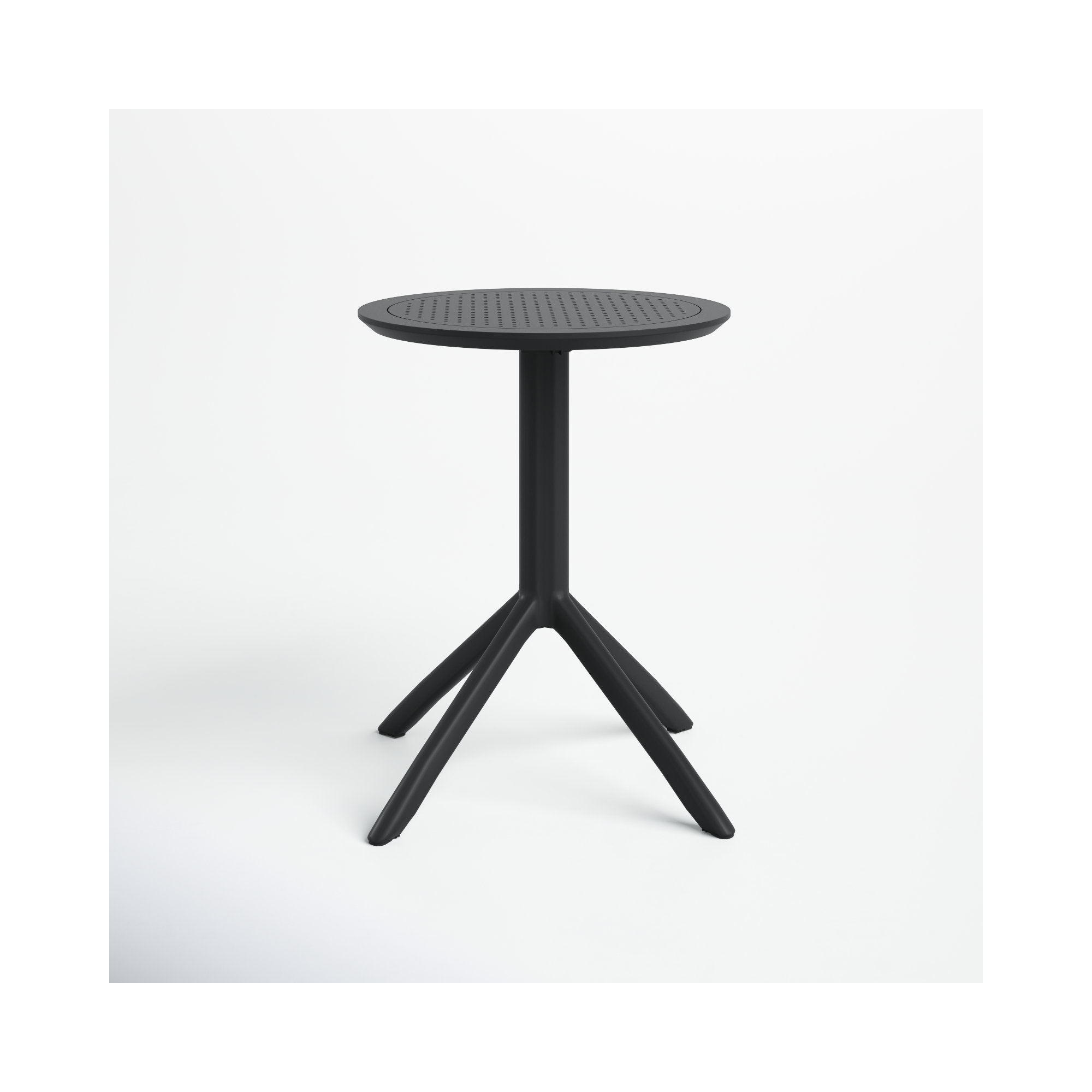 Plastic/Resin 2 - Person Round Table, Black, 29.5" H x 23.6" W x 23.6" L