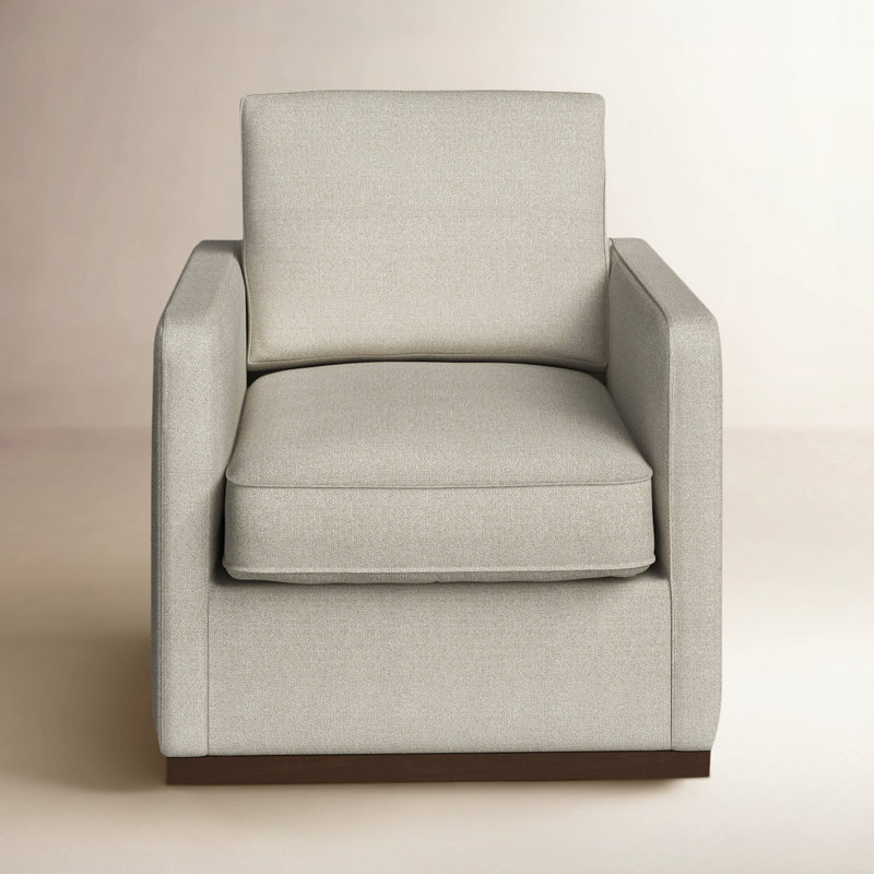 Bobbi Upholstered Swivel Armchair, Effie Linen Performance Linen