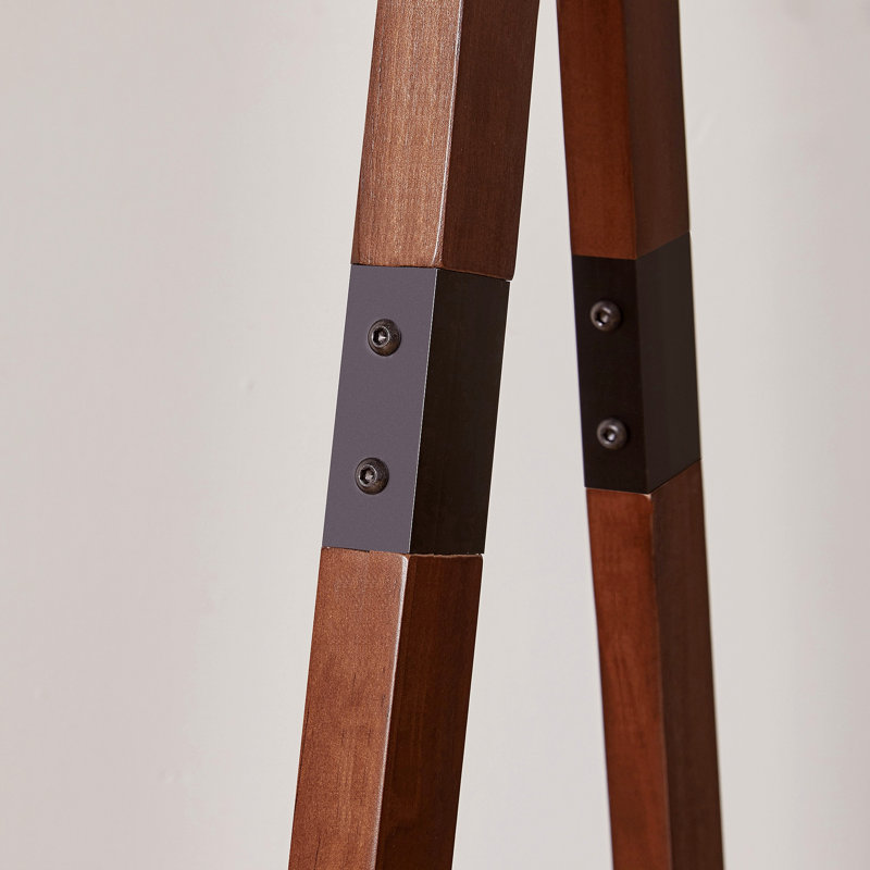 Heavy‑Duty Solid Wood Freestanding Clothes Rack, A‑Shaped Garment Hanger Stand with Bottom Storage Shelf & Side Hooks, Clothing Display Rack