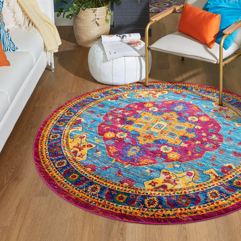 Ervand Oriental Indoor / Outdoor Rug, Round 7'10"