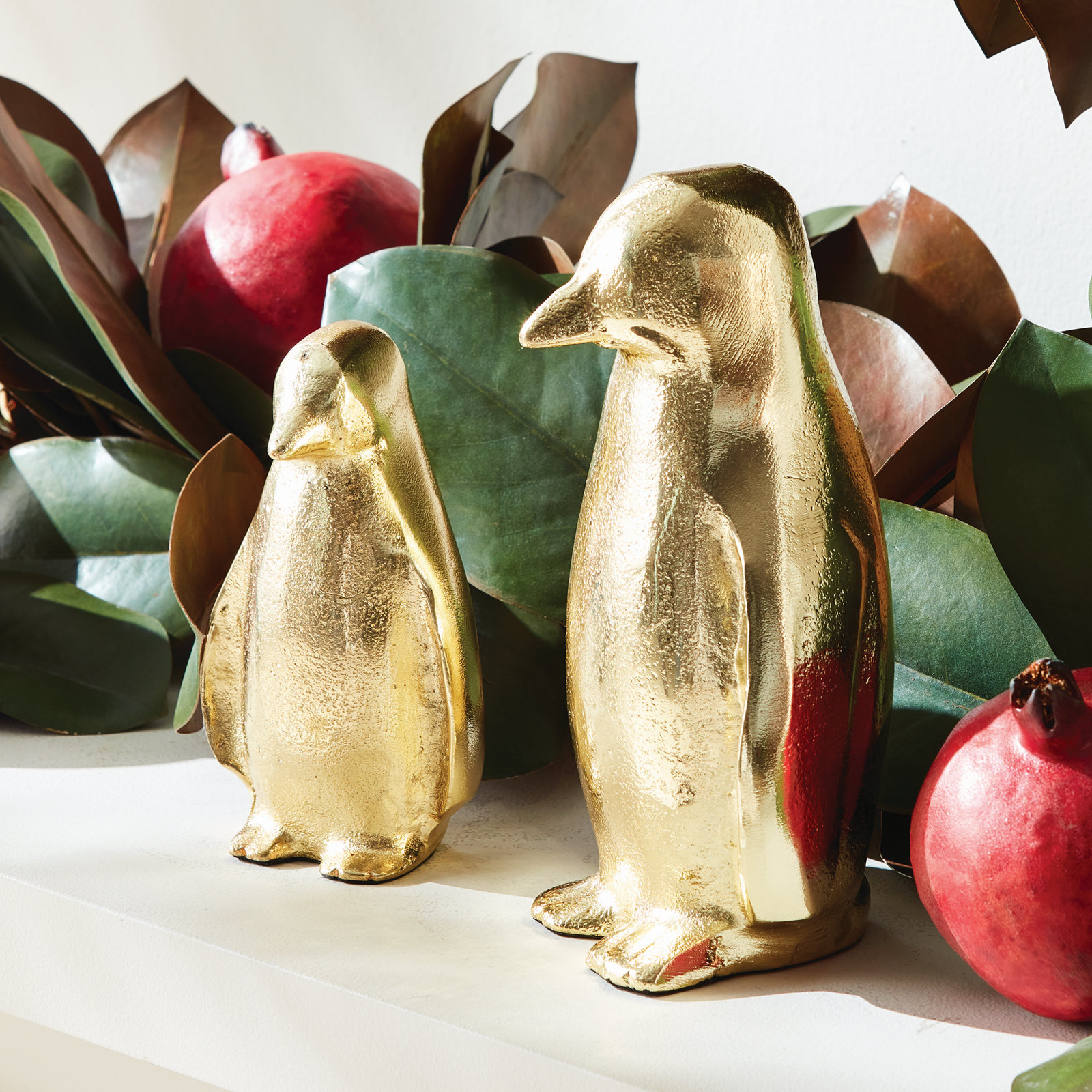 2-Piece Penguin Sculpture, Gold
