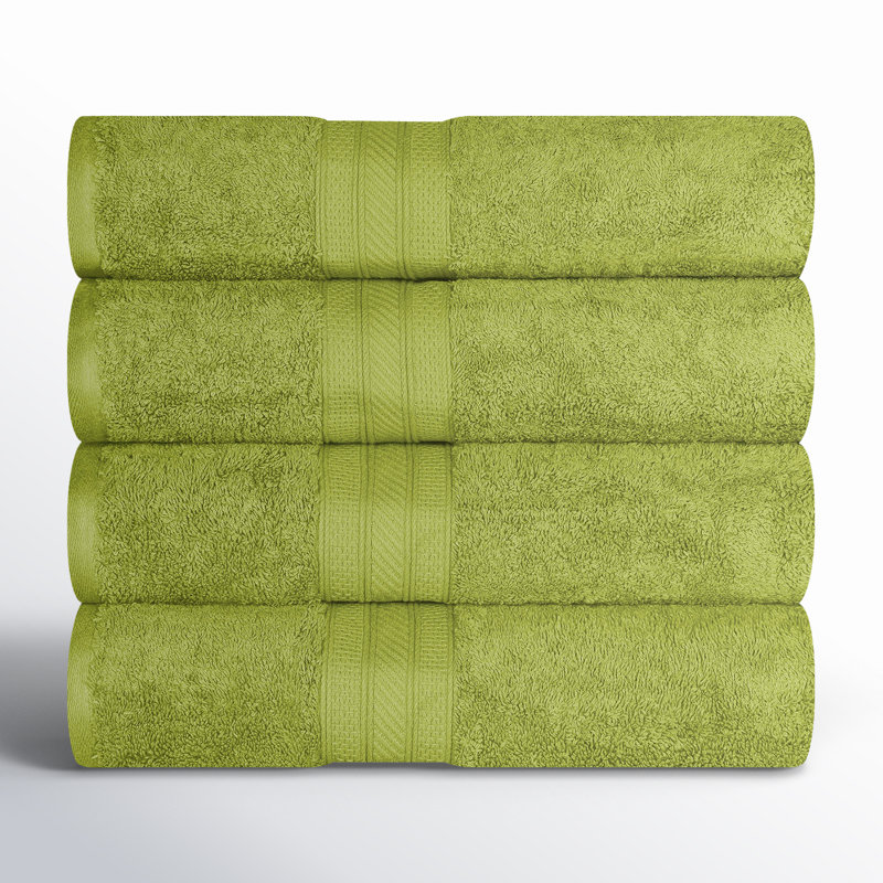 Glenlee Ultra Plush 4 Piece Cotton Bath Towel Set, Green