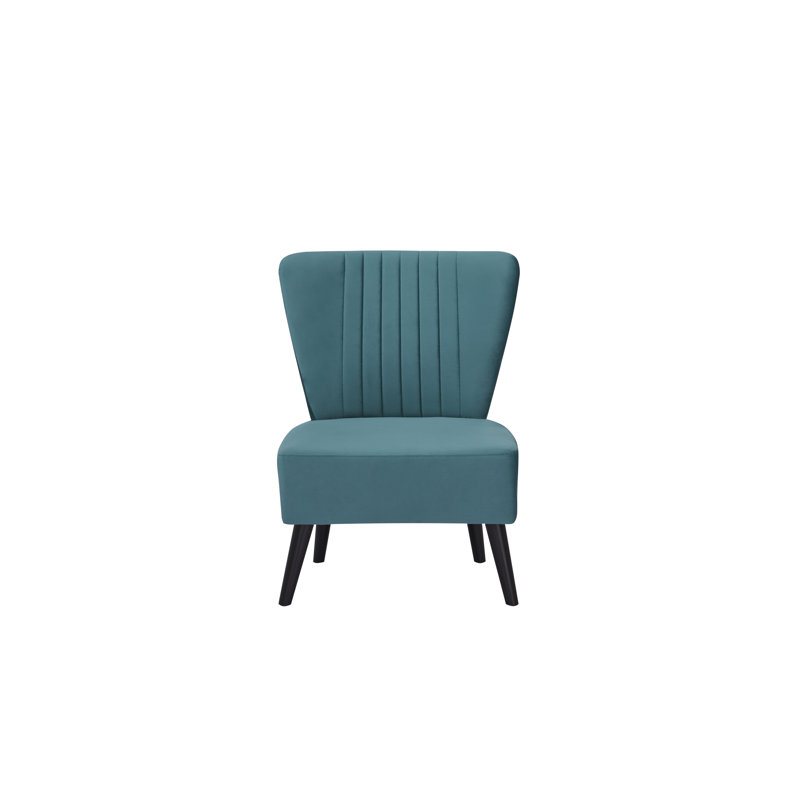 Collin Upholstered Slipper Chair, Teal Velvet