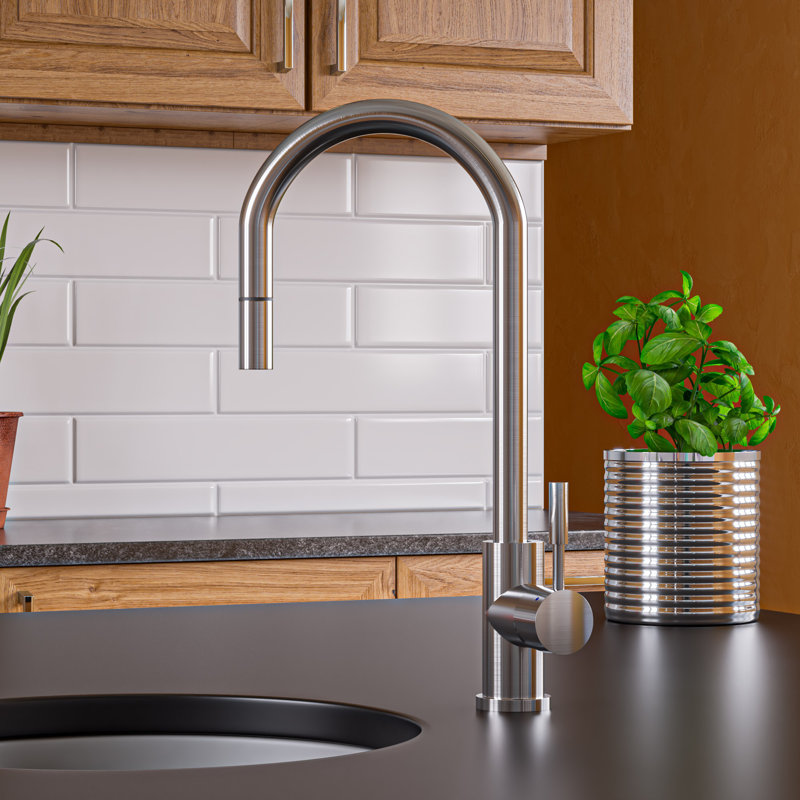 Alfi Brand Pull Down Kitchen Faucet, Brushed Stainless Steel