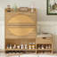 Armoire de rangement à chaussures en chêne avec siège rembourré