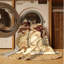 Tapis oriental classique brun et beige lavable à la machine Brennan-2136919996