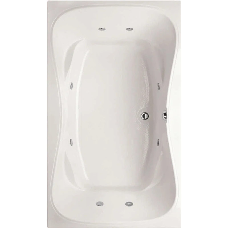 Monterey 60'' L Whirlpool Bathtub, White, Matte Black